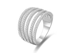 Beneto Stříbrný prsten se zirkony AGG346 60 mm