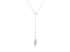 Beneto Stylový stříbrný náhrdelník s peříčkem AGS986/47
