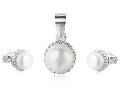 Beneto Zvýhodněná sada šperků se sladkovodními perlami Beneto (náušnice, přívěsek)