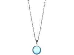 Bering Slušivý ocelový náhrdelník s modrým krystalem Artic Symphony 430-18-450