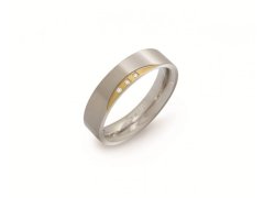 Boccia Titanium Pozlacený titanový prsten s diamanty 0138-04 55 mm