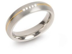 Boccia Titanium Pozlacený titanový snubní prsten s diamanty 0130-04 53 mm
