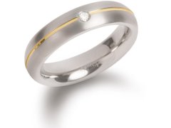 Boccia Titanium Titanový snubní prsten s diamantem 0130-06 49 mm