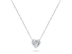 Brilio Silver Blyštivý stříbrný náhrdelník se třpytivým srdíčkem NCL69W