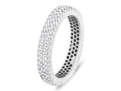 Brilio Silver Blyštivý stříbrný prsten s čirými zirkony RI117W 50 mm