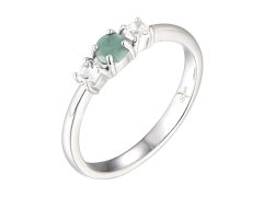 Brilio Silver Blýštivý stříbrný prsten se smaragdem Precious Stone SR09003D 54 mm