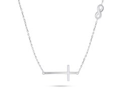 Brilio Silver Dámský stříbrný náhrdelník s křížem NCL89W