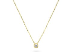 Brilio Silver Elegantní pozlacený náhrdelník se zirkonem NCL86Y