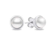 Brilio Silver Elegantní stříbrné náušnice s pravými perlami EA626W