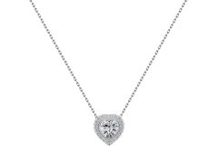 Brilio Silver Elegantní stříbrný náhrdelník s čirými zirkony Srdce NCL23W (řetízek, přívěsek)