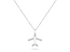 Brilio Silver Hravý stříbrný náhrdelník Letadlo NCL77W