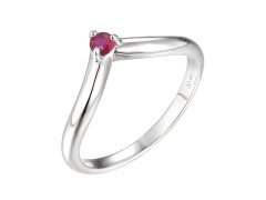 Brilio Silver Minimalistický stříbrný prsten s rubínem Precious Stone SR09001D 56 mm