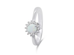 Brilio Silver Nádherný stříbrný prsten s opálem a zirkony RI056W 50 mm