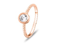 Brilio Silver Něžný bronzový prsten se zirkonem RI015R 50 mm