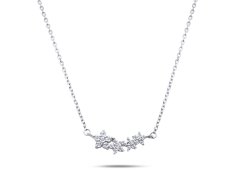 Brilio Silver Něžný stříbrný náhrdelník s květinkami NCL02W