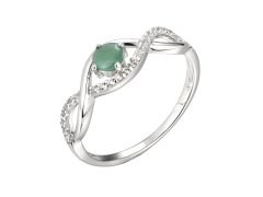 Brilio Silver Okouzlující stříbrný prsten se smaragdem Precious Stone SR00716P 58 mm