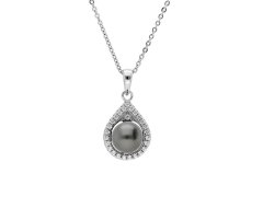 Brilio Silver Překrásný stříbrný náhrdelník s pravou tahitskou perlou TA/MP05320A (řetízek, přívěsek)
