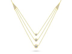 Brilio Silver Půvabný pozlacený náhrdelník se zirkony NCL147Y