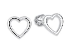 Brilio Silver Romantické stříbrné náušnice Srdce 431 001 02786 04