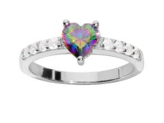 Brilio Silver Romantický stříbrný prsten s topazem Mystic Stone SRB0082A 54 mm