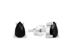 Brilio Silver Slušivé stříbrné náušnice s černými zirkony EA860WBC