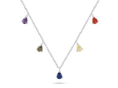 Brilio Silver Stříbrný náhrdelník s barevnými zirkony NCL137W