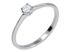 Brilio Zásnubní prsten z bílého zlata s krystalem 226 001 01036 07 55 mm