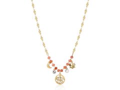 Brosway Půvabný pozlacený náhrdelník s korálky a přívěsky Chakra BHKN087