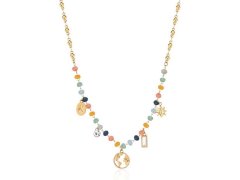 Brosway Slušivý pozlacený náhrdelník s korálky a přívěsky Chakra BHKN083