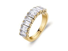 Brosway Třpytivý pozlacený prsten se zirkony Desideri BEIA002 58 mm