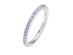 Brosway Třpytivý stříbrný prsten Fancy Magic Purple FMP70 54 mm