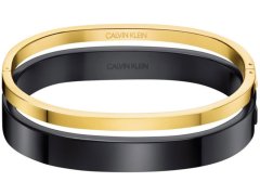 Calvin Klein Luxusní bicolor náramek Hook KJ06BD20010 černá lesk 5,4 x 4,3 cm - XS