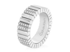 Calvin Klein Módní ocelový prsten s krystaly Minimalistic Metal 35000440 56 mm