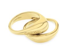 Calvin Klein Stylová souprava pozlacených prstenů Elongated Drops 35000448 52 mm