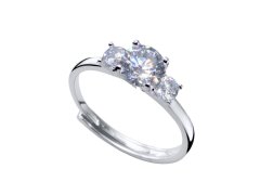 CRYSTalp Elegantní stříbrný prsten s krystaly Trilogy 50557.S