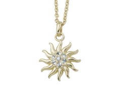 CRYSTalp Krásný pozlacený náhrdelník s krystaly Energy Sun 32171.G