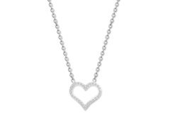 CRYSTalp Romantický ocelový náhrdelník s krystaly Sparkling Heart 30449.E