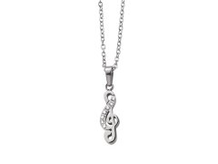 CRYSTalp Slušivý ocelový náhrdelník Houslový klíč s krystaly 32190.E