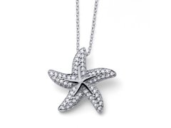 CRYSTalp Okouzlující stříbrný náhrdelník Hvězdice s krystaly 30536.S