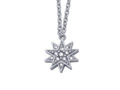 CRYSTalp Třpytivý stříbrný náhrdelník Hvězda s krystaly Sisy 32134.S