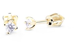 Cutie Diamonds Minimalistické peckové náušnice ze žlutého zlata s brilianty DZ8014-30-00-X-1