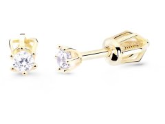 Cutie Diamonds Něžné peckové náušnice ze žlutého zlata s brilianty DZ8020-30-00-X-1