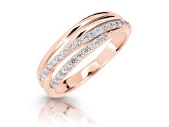 Cutie Jewellery Třpytivý prsten z růžového zlata Z6716-3352-10-X-4 48 mm