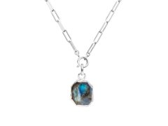 Decadorn Okouzlující náhrdelník s labradoritem + stříbrný řetízek zdarma