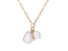 Decadorn Půvabný pozlacený náhrdelník s pravou perlou Chunky