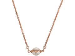 Emporio Armani Stylový bronzový náhrdelník s perlou EG3532221
