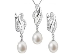 Evolution Group Luxusní stříbrná souprava s pravými perlami Pavona 29021.1 (náušnice, řetízek, přívěsek)