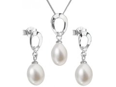 Evolution Group Luxusní stříbrná souprava s pravými perlami Pavona 29029.1 (náušnice, řetízek, přívěsek)