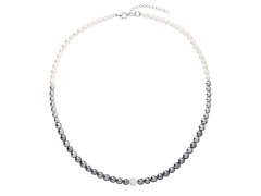 Evolution Group Elegantní perlový náhrdelník s krystaly Preciosa 32065.3
