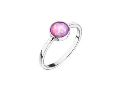 Evolution Group Stříbrný prsten s růžovým opálem 15001.3 pink 56 mm